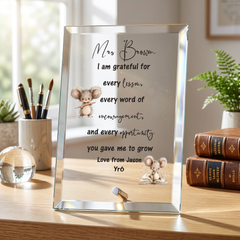 Personalised Teacher Gift Plaque, Keepsake, Encoragement Quote (18cm x 13cm, Thick Glass, Custom Print) ukgiftstoreonline