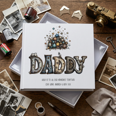 Personalised Colourful Daddy Photo Album in Gift Box, Holds 50 6x4 Photographs, Writing Area, Keepsake Memory Book photo album ukgiftstoreonline