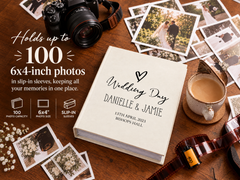 Personalised Wedding Day Photo Album With Sleeves 100 x 6x4 Capacity Personalised Photo Album ukgiftstoreonline