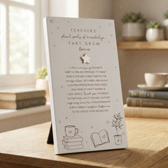 Teacher Plaque Gift – Standing Plaque With Sentimental Quote & Raised Star