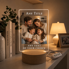 Personalised LED Photo Frame Night Light – Custom Picture Gift for Mum, Dad, Anniversary, Wedding, Birthday Keepsake