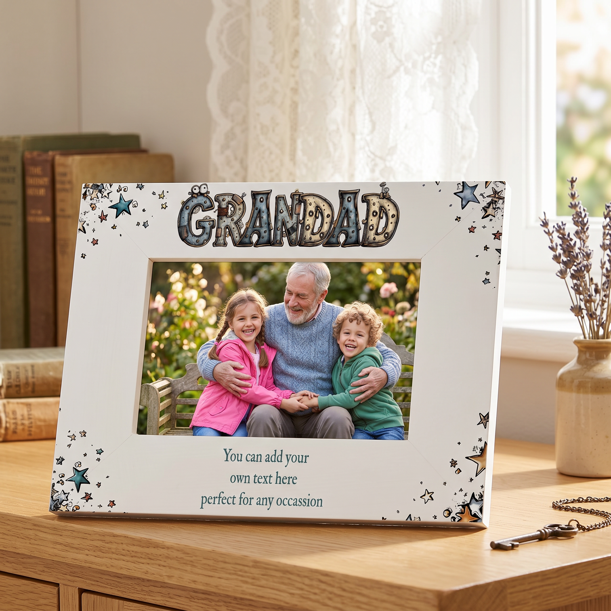 Personalised Colourful Grandad Photo Frame Gift for Fathers Day Birthday or Christmas Photo Frame ukgiftstoreonline