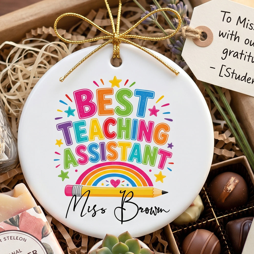 Personalised Best Teaching Assistant Ornament Keepsake Gift for End Of Year Leaving Present