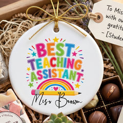 Personalised Best Teaching Assistant Ornament Keepsake Gift for End Of Year Leaving Present