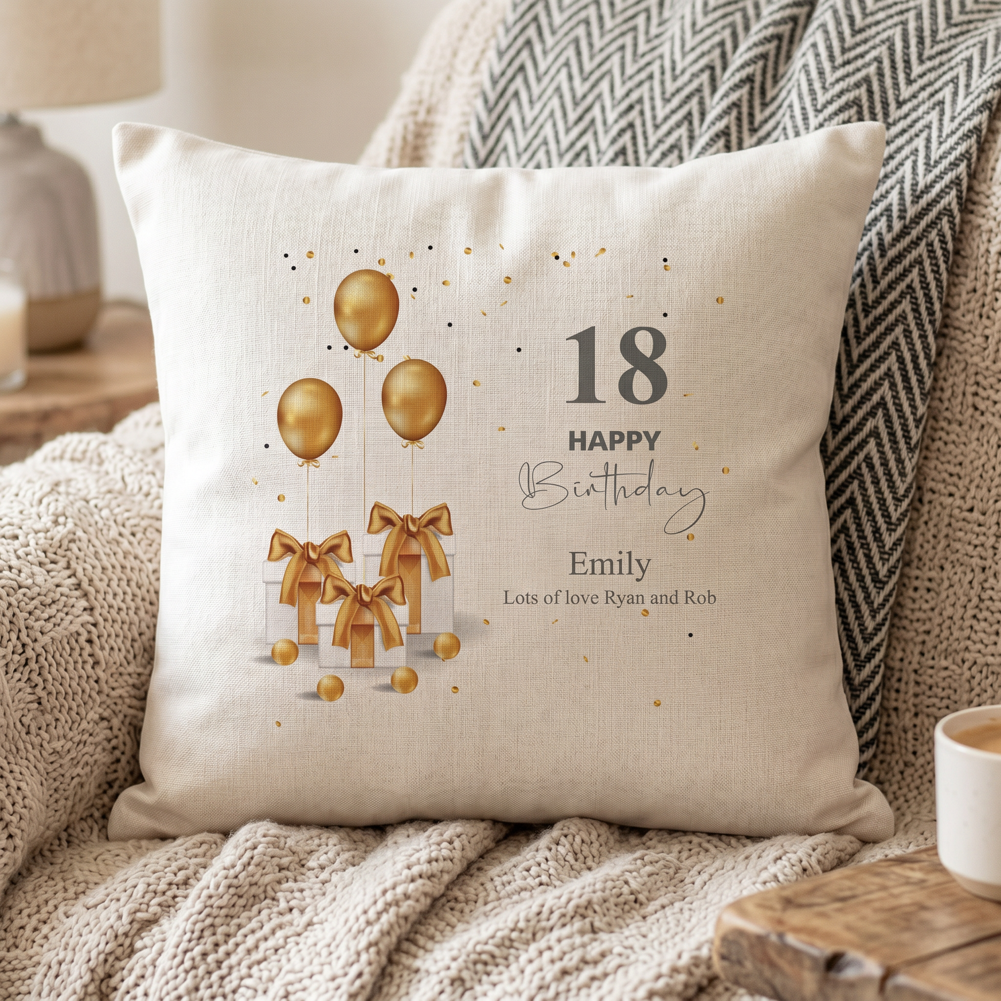 Personalised 18th Birthday Cushion Gift Present Design Personalised Cushion Gifts ukgiftstoreonline