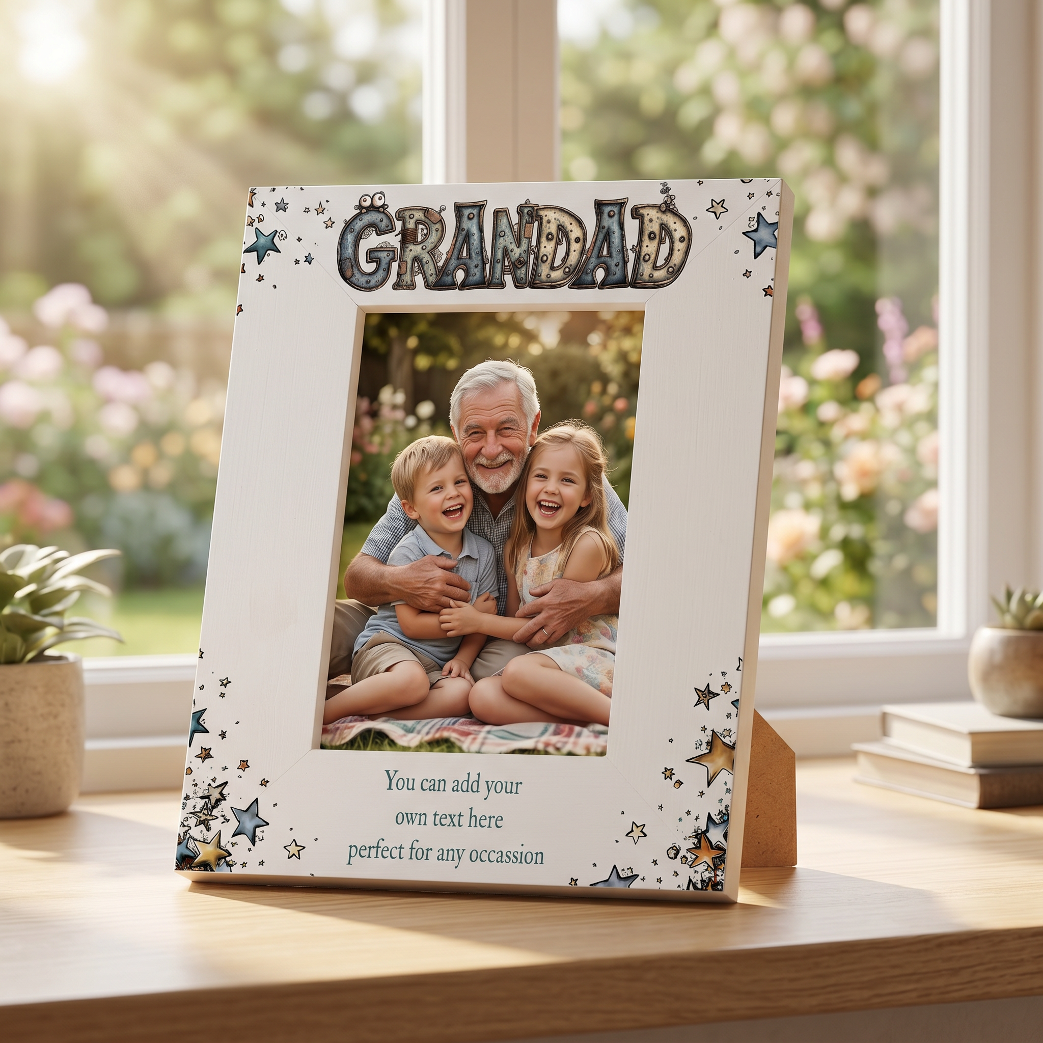 Personalised Colourful Grandad Photo Frame Gift for Fathers Day Birthday or Christmas Photo Frame ukgiftstoreonline