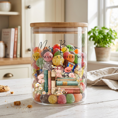 Personalised Storage Jar with name Gift For Teacher End Of Year Tea Coffee Sweets or Cookies personalised photo frames ukgiftstoreonline