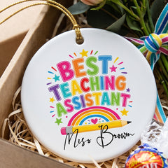 Personalised Best Teaching Assistant Ornament Keepsake Gift for End Of Year Leaving Present