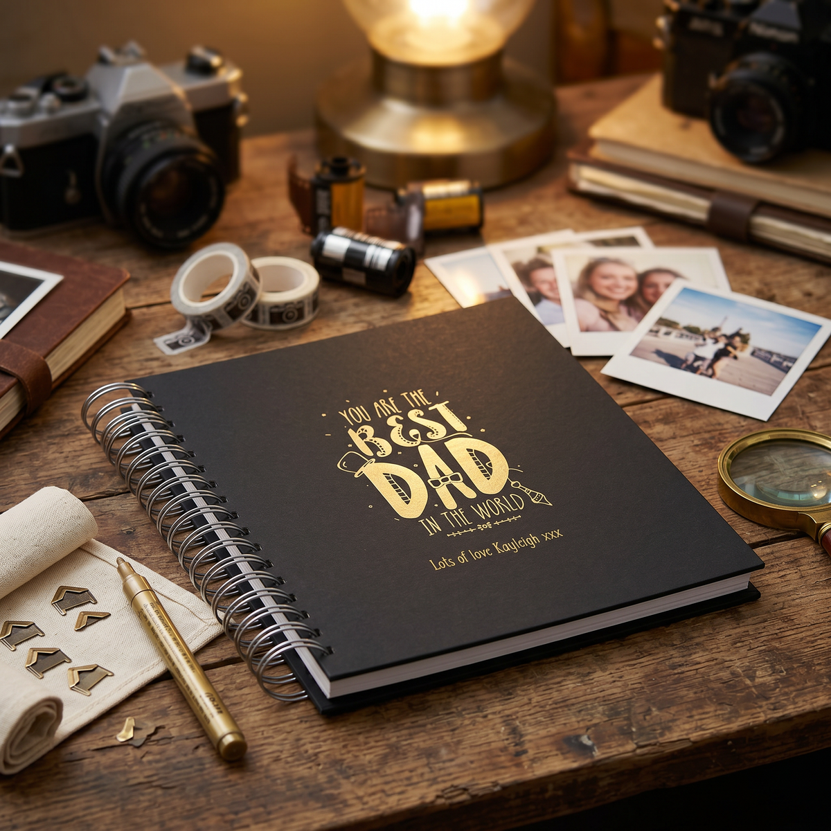 Personalised Best Dad In the World Photo Self Adhesive Album Scrapbook Multiple Colours Photo Album ukgiftstoreonline