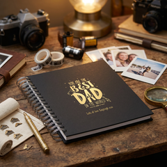 Personalised Best Dad In the World Photo Self Adhesive Album Scrapbook Multiple Colours Photo Album ukgiftstoreonline