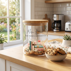 Personalised Storage Jar with name Gift For Teacher End Of Year Tea Coffee Sweets or Cookies personalised photo frames ukgiftstoreonline