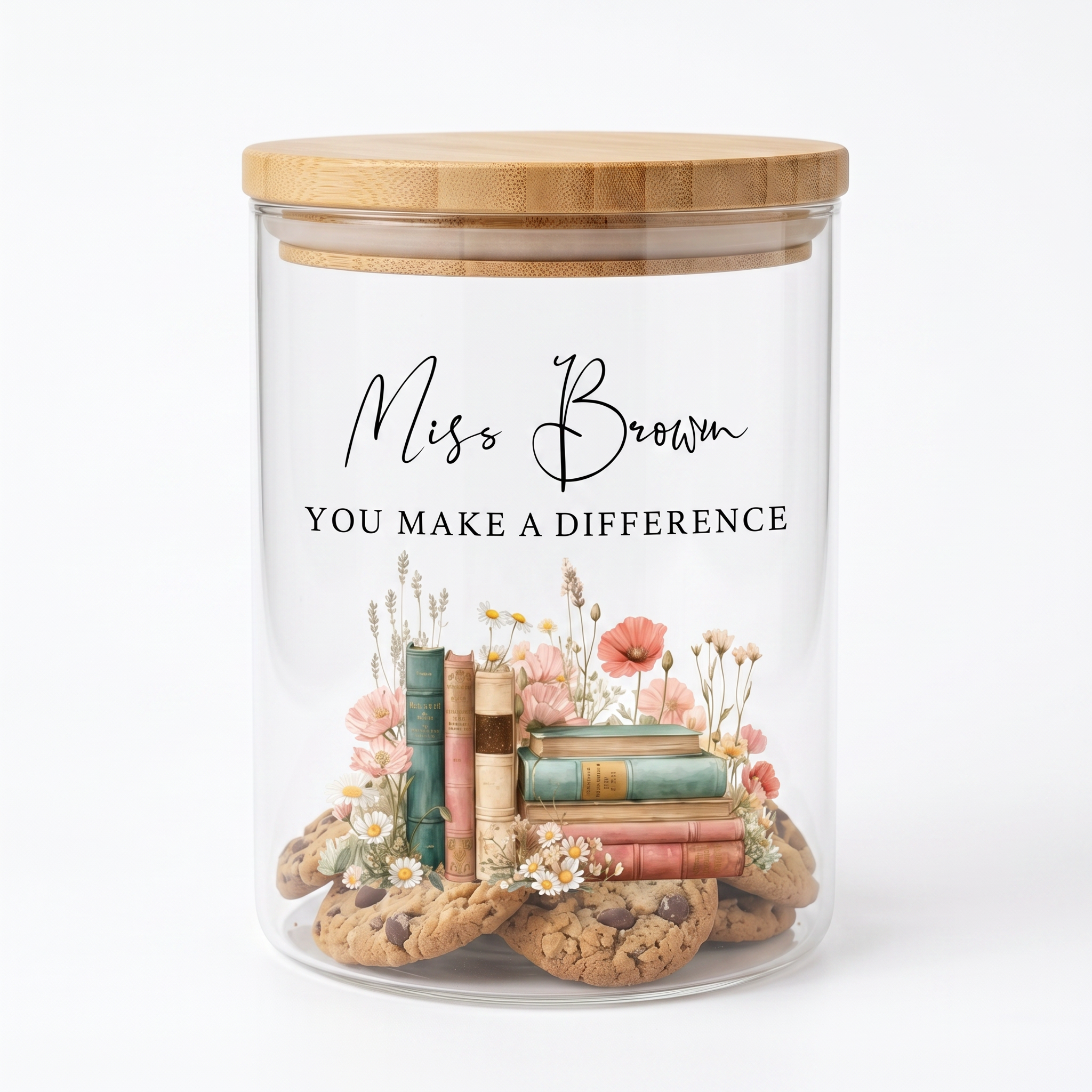 Personalised Storage Jar with name Gift For Teacher End Of Year Tea Coffee Sweets or Cookies personalised photo frames ukgiftstoreonline