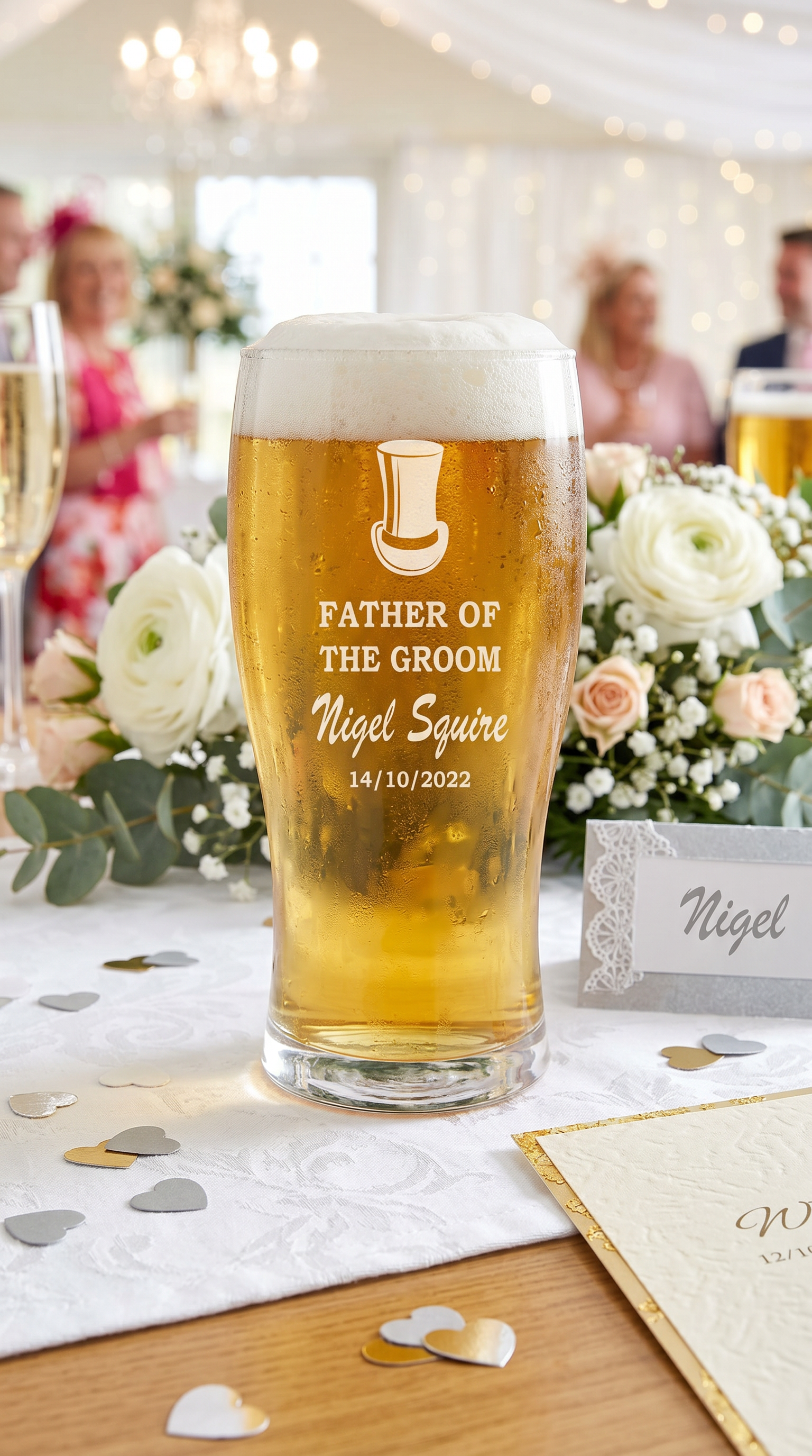 Personalised Beer Glass Wedding Favour Gift Best Man Usher Father Of The Groom personalised beer glasses ukgiftstoreonline