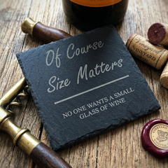 Funny Wine Gift: Slate Coaster for Women (10cm, Laser Engraved) Personalised Slate Marker ukgiftstoreonline