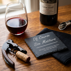 Funny Wine Gift: Slate Coaster for Women (10cm, Laser Engraved) Personalised Slate Marker ukgiftstoreonline