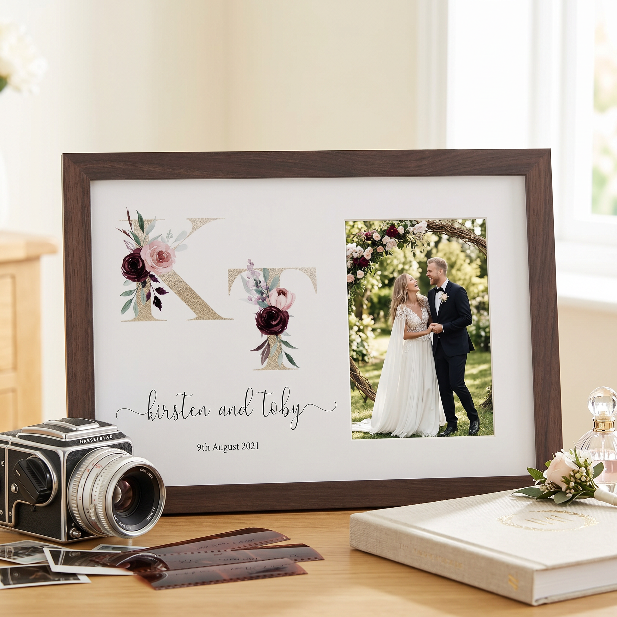 Personalised Initials Wedding Photo Frame Elegant Wedding Day Photo Keepsake wedding photo frame ukgiftstoreonline