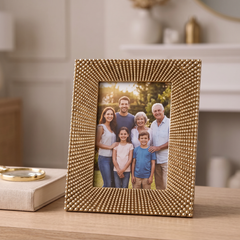 Sunburst Photo Frame - Champagne Beaded Resin 4x6 Decorative Display photo frame ukgiftstoreonline