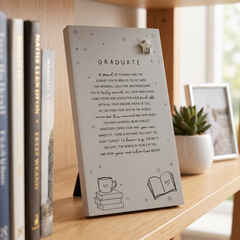 Graduate Plaque Gift – Standing Plaque With Sentimental Quote & Elegant Illustrations
