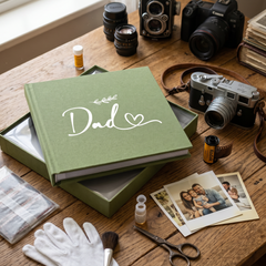 Dad Photo Album – Green Leaf Design Keepsake With 50 Photo Capacity photo album ukgiftstoreonline