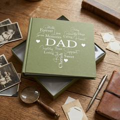 Dad Photo Album - Green Heart Design | 50 x 6x4 Picture Gift Book Dad Photo Album ukgiftstoreonline