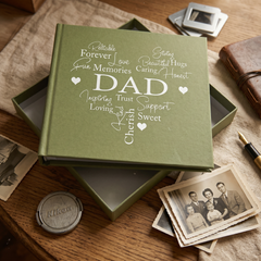 Dad Photo Album - Green Heart Design | 50 x 6x4 Picture Gift Book Dad Photo Album ukgiftstoreonline