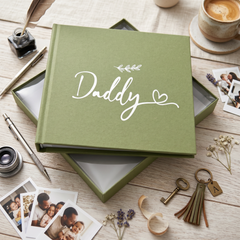 Daddy Photo Album With Leaf Design For 50 x 6 by 4 Photos Green Cover and Gift Box photo album ukgiftstoreonline