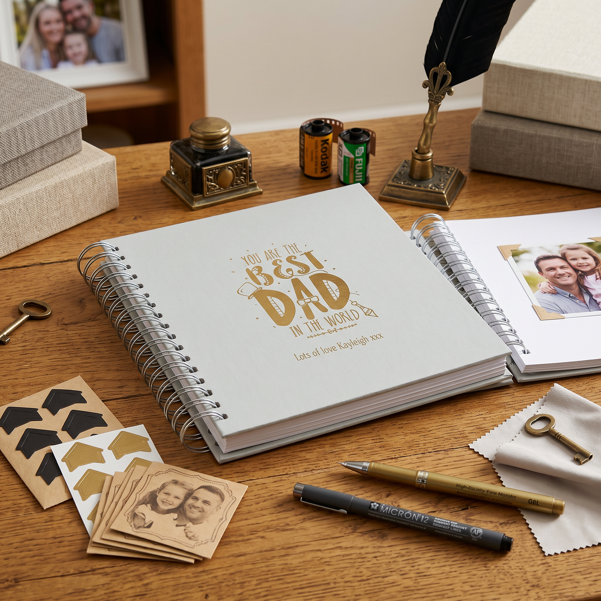 Personalised Best Dad In the World Photo Self Adhesive Album Scrapbook Multiple Colours Photo Album ukgiftstoreonline