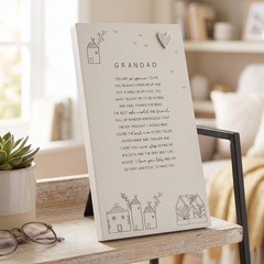 Grandad Plaque Gift – Standing Plaque With Sentimental Quote & Elegant Illustrations Nan Photo Frame ukgiftstoreonline