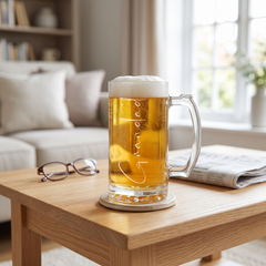 Engraved Grandad Gift Beer Mug Glass With Handle For Father's Day, Birthdays or Christmas personalised beer glasses ukgiftstoreonline