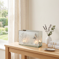 Silver Butterfly Double Glass Tealight Holder - Floral Gifting For Her & Homeware