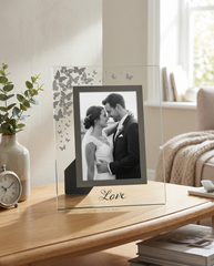 Glass and Butterfly Love Photo Frame Ideal For Wedding, Anniversaries and Engagements 4" x 6" photo frame ukgiftstoreonline