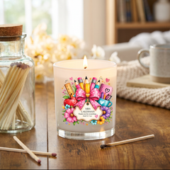 Personalised Teacher Gift Candle Thank you End of Year leaving Gift