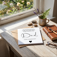 Father's day card - a girl never stops needing her dad Luxury Card ukgiftstoreonline