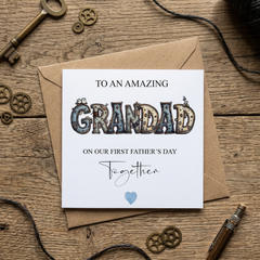 Luxury First Fathers Day as Grandad Card - With Mechanical Design ukgiftstoreonline