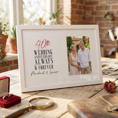 Personalised 40th Wedding Anniversary Photo Frame Gift For Couple Anniversary Photo Frame ukgiftstoreonline