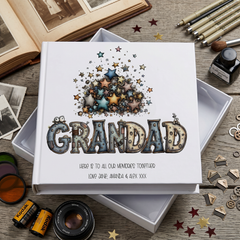 Personalised Colourful Grandad Photo Album in Gift Box, Holds 50 6x4 Photographs, Writing Area, Keepsake Memory Book photo album ukgiftstoreonline