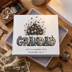 Personalised Colourful Grandad Photo Album in Gift Box, Holds 50 6x4 Photographs, Writing Area, Keepsake Memory Book photo album ukgiftstoreonline