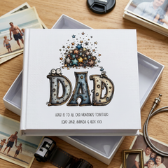 Personalised Colourful Dad Photo Album in Gift Box, Holds 50 6x4 Photographs, Writing Area, Keepsake Memory Book photo album ukgiftstoreonline