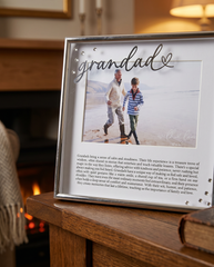 Grandad Silver Photo Frame 6'x4' Picture with Diamantes and Message, Freestanding and Gift Boxed - Father's Day, Birthday or Christmas photo frame ukgiftstoreonline
