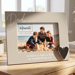 Dad Silver Heart Photo Frame 6'x4' Picture with Sentiment, Freestanding and Gift Boxed - Father's Day, Birthday or Christmas photo frame ukgiftstoreonline