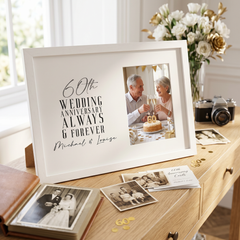 Personalised 60th Wedding Anniversary Photo Frame Gift For Couple Anniversary Photo Frame ukgiftstoreonline