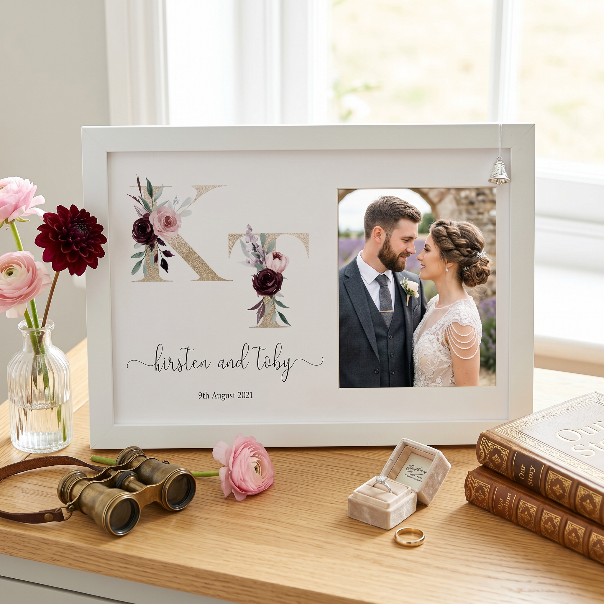 Personalised Initials Wedding Photo Frame Elegant Wedding Day Photo Keepsake wedding photo frame ukgiftstoreonline