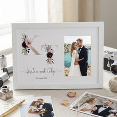 Personalised Initials Wedding Photo Frame Elegant Wedding Day Photo Keepsake wedding photo frame ukgiftstoreonline