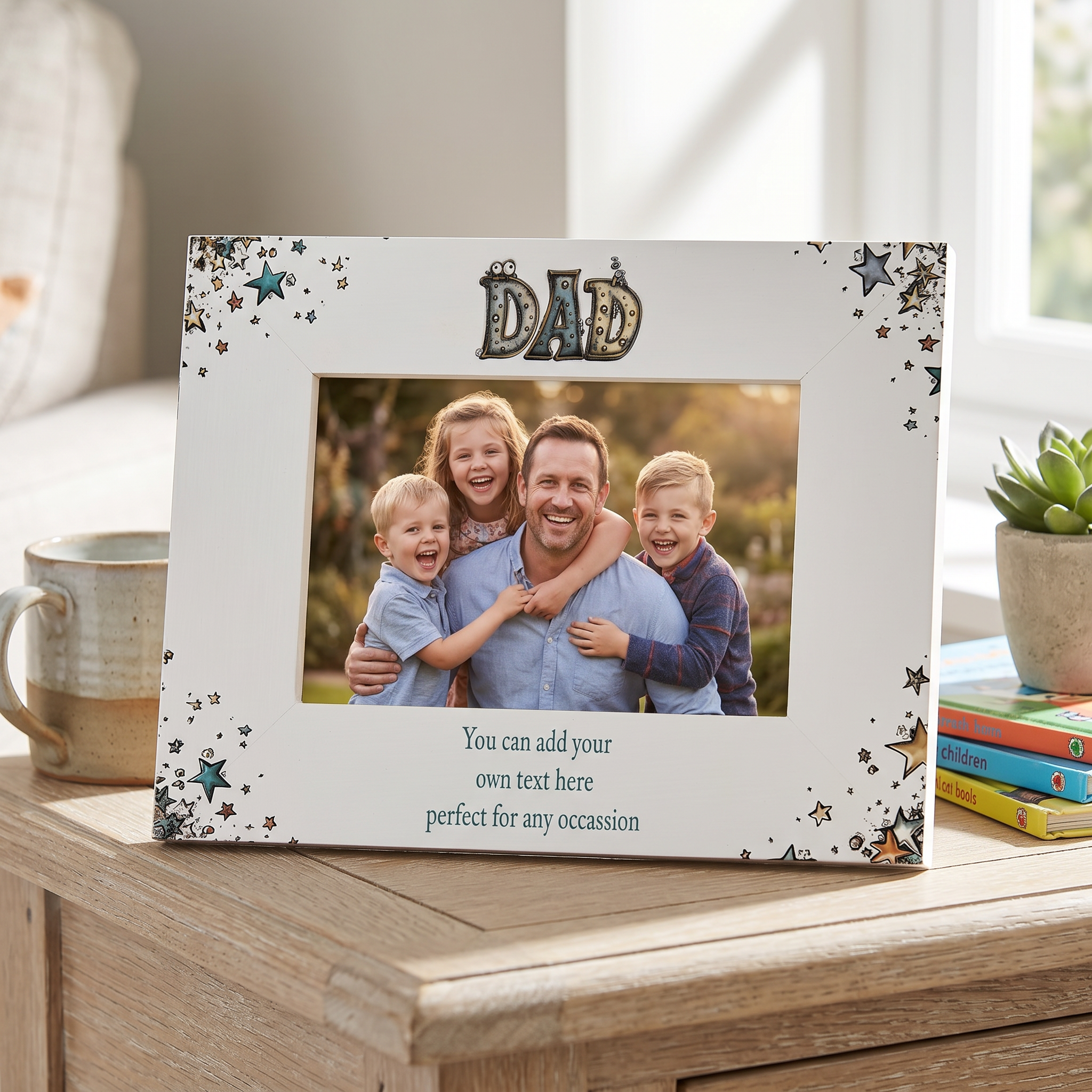 Personalised Colourful Dad Photo Frame Gift for Fathers Day Birthday or Christmas Photo Frame ukgiftstoreonline