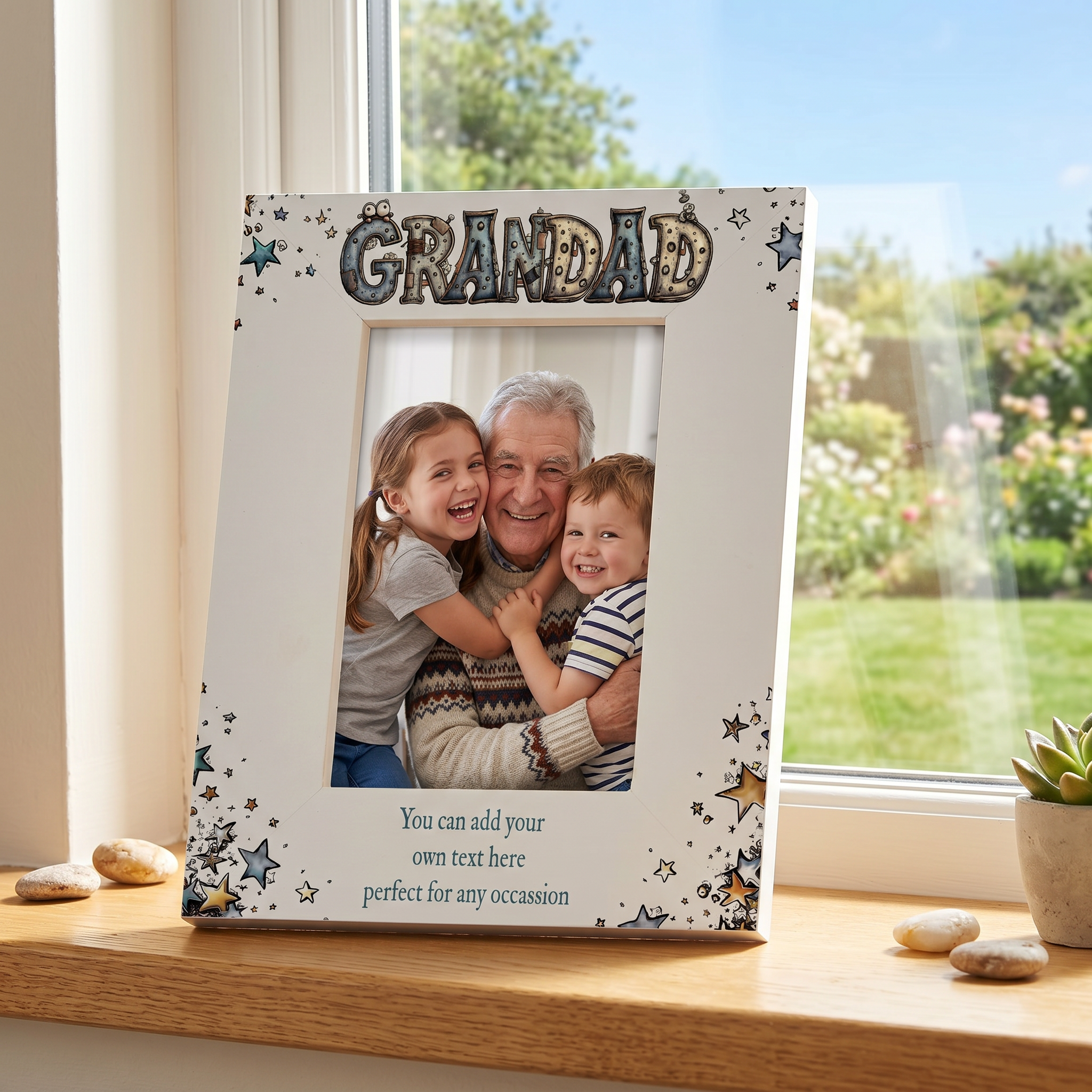 Personalised Colourful Grandad Photo Frame Gift for Fathers Day Birthday or Christmas Photo Frame ukgiftstoreonline