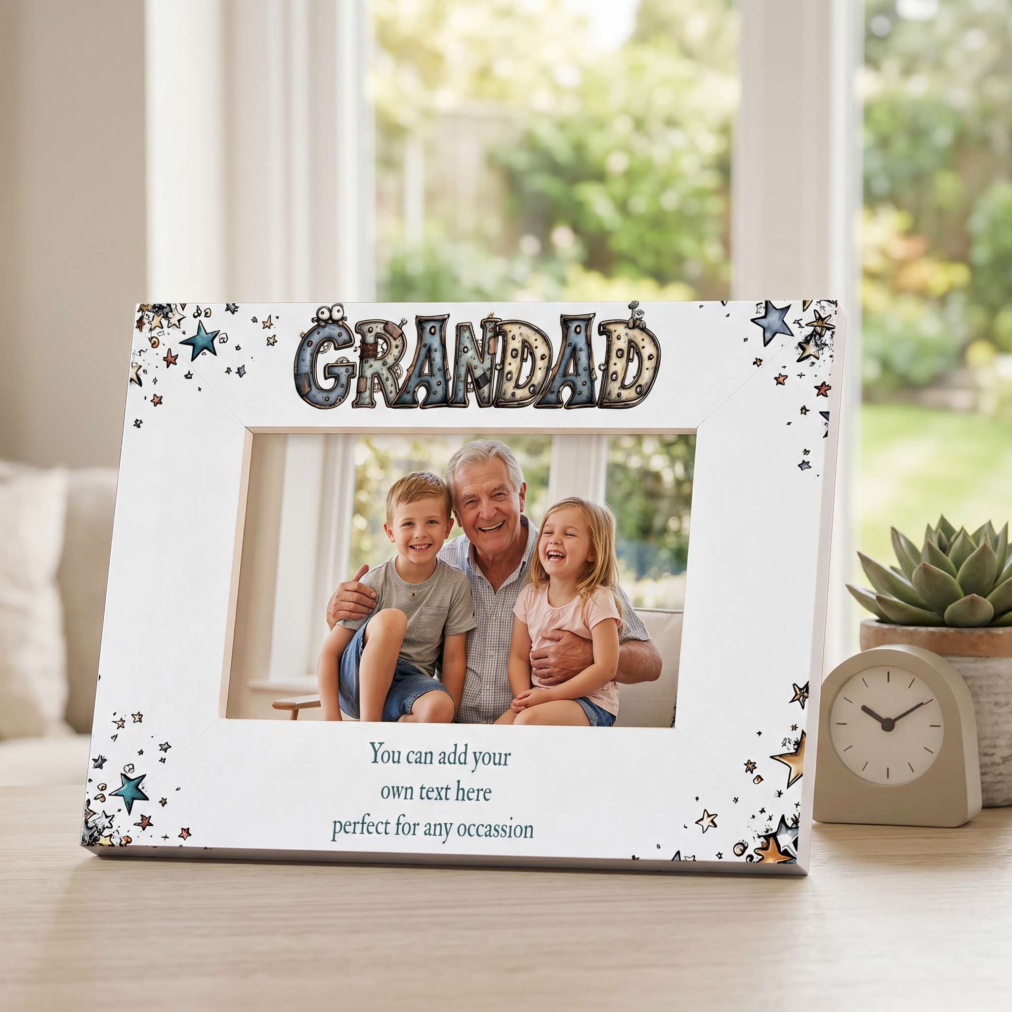 Personalised Colourful Grandad Photo Frame Gift for Fathers Day Birthday or Christmas Photo Frame ukgiftstoreonline