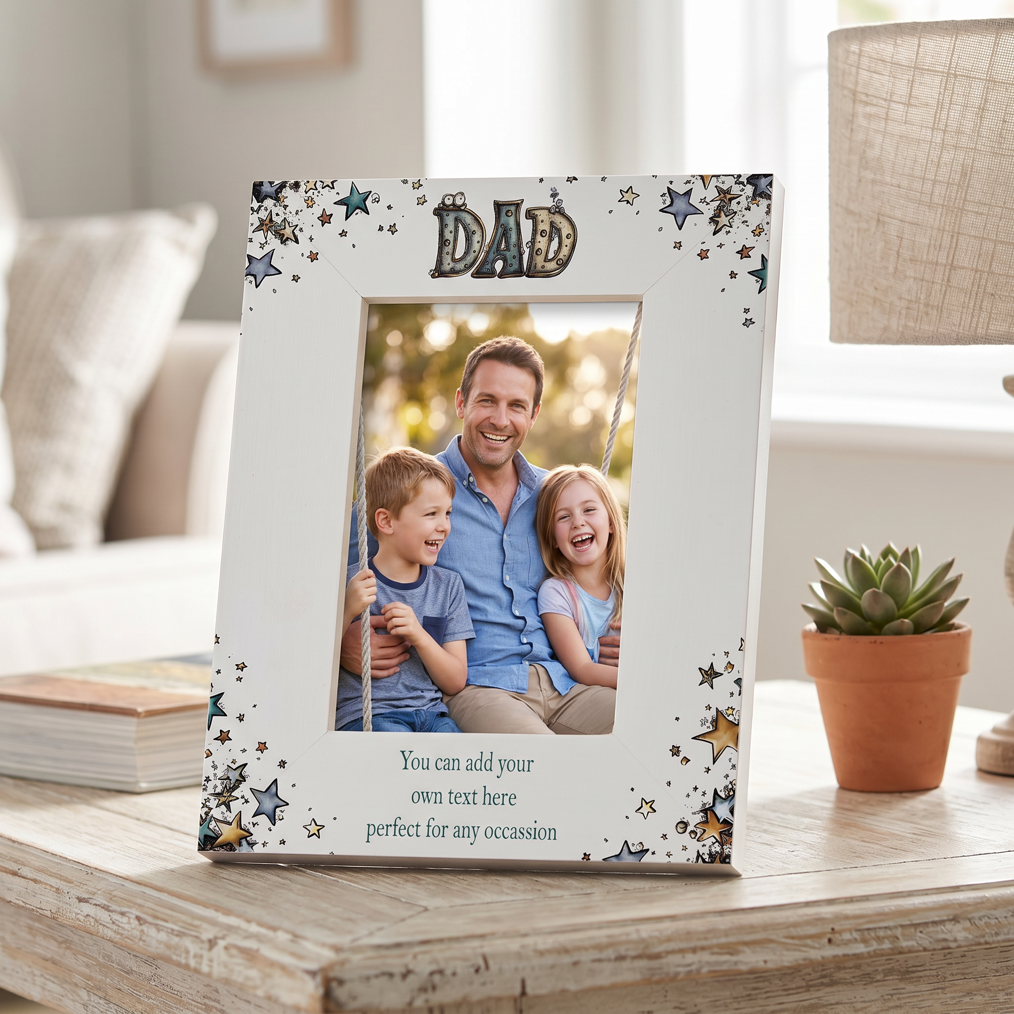 Personalised Colourful Dad Photo Frame Gift for Fathers Day Birthday or Christmas Photo Frame ukgiftstoreonline