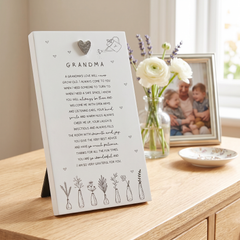 Grandma Plaque Gift – Standing Plaque With Sentimental Quote & Raised Heart