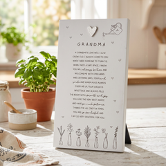 Grandma Plaque Gift – Standing Plaque With Sentimental Quote & Raised Heart