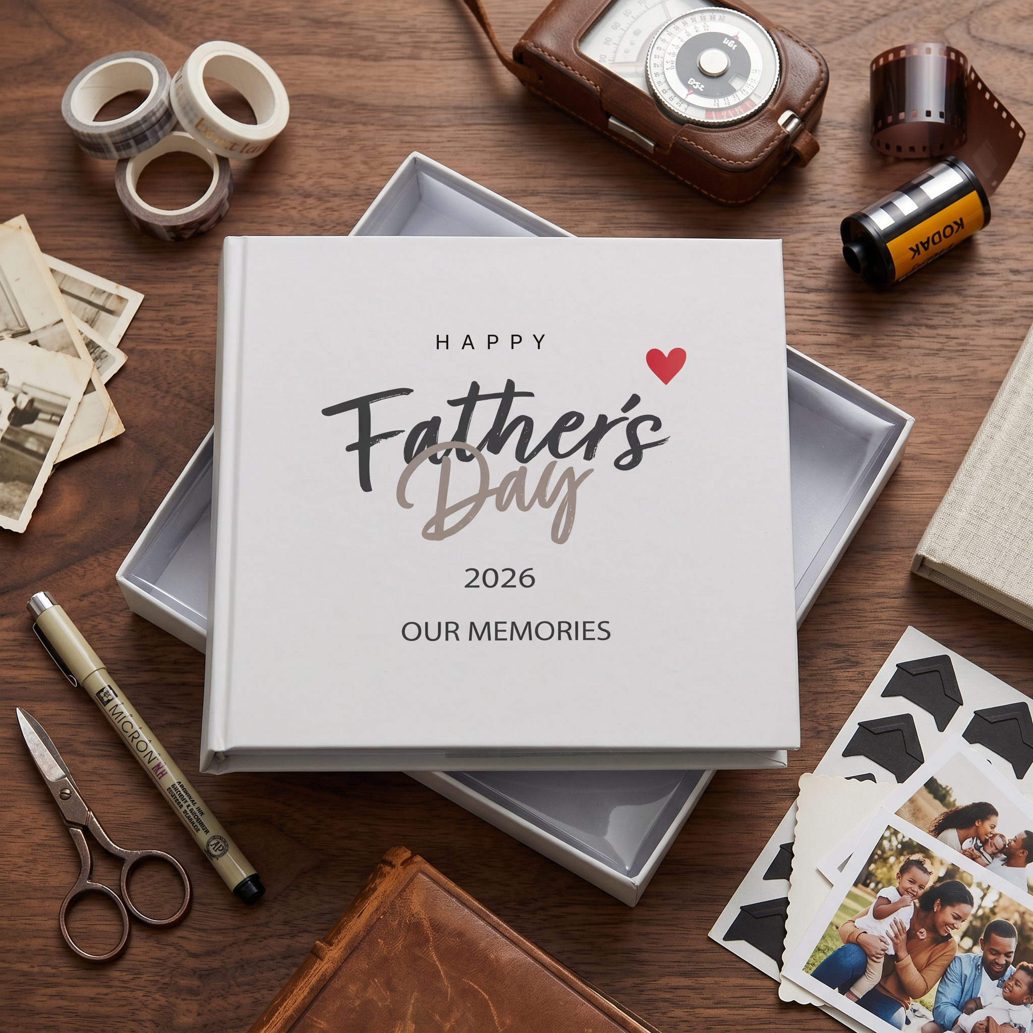 Personalised Happy Fathers Day Photo Album in Gift Box, Holds 50 6x4 Photographs, Writing Area, Keepsake Memory Book photo album ukgiftstoreonline